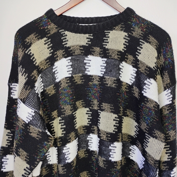 Vintage Protege Knit Crewneck Grandpa Sweater Geometric Men's Size Large - Picture 3 of 12